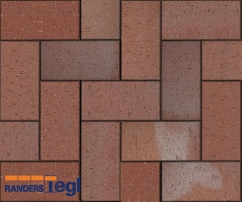 Клинкерная брусчатка Randers Tegl RT 61 /Красно-пестрый нюансированный/Rotbunt nuanciert