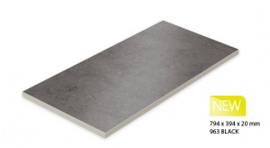 Террасная плита Stroeher  Gravel Blend 963 black 794*394*20/гравий смесь 963 черный 794*394*20/ мм