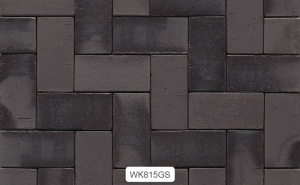 Клинкерная брусчатка Westerwaelder Klinker WK815GS Schwarz bunt edelglanz/чёрный пёстрый благородный глянец/ без фаски (200*100*40)