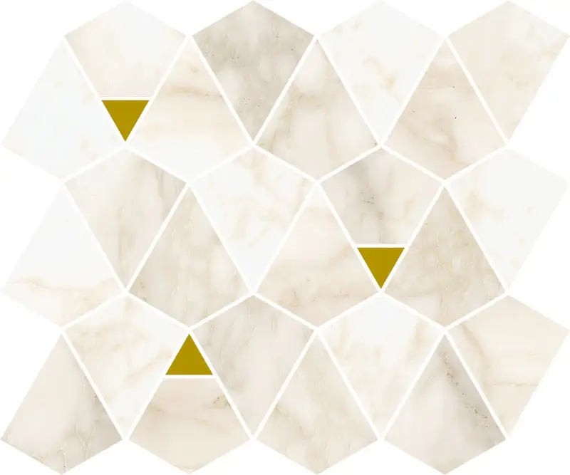 Керамогранит  / Италон / Italon / Eternum / Этернум/  Мозаика Каррара Вертекс 25,8х30  / Carrara Mosaico Vertex 25,8х30