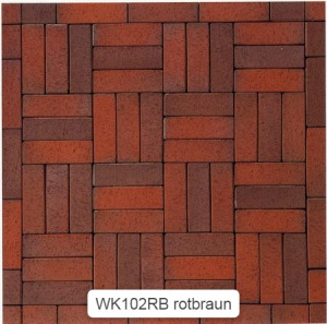 Клинкерная брусчатка Westerwaelder Klinker WK102RB Rotbraun/красно-коричневый/ без фаски(240*52*50)