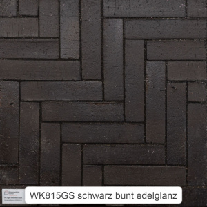 Клинкерная брусчатка Westerwaelder Klinker WK815GS Schwarz bunt edelglanz/чёрный пёстрый благородный глянец/ без фаски(240*55*52)
