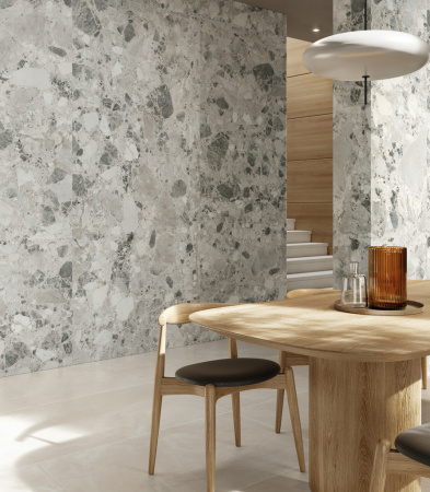 Ступень из керамогранита / Italon / Континуум / Continuum / Стоун Грей матовый/ Stone Grey matt 33х160
