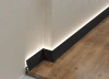 Микроплинтус Laconistiq /Световой/Light (под подсветку) Черный анодированный 25х16х5х2450мм, 7 зажимов в комплекте