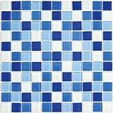 Blue wave-3 стеклянная мозаика 300*300