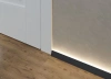 Микроплинтус Laconistiq /Световой/Light (под подсветку) Черный анодированный 25х16х5х2450мм, 7 зажимов в комплекте