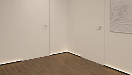 Микроплинтус Laconistiq /Световой/Light (под подсветку) Черный анодированный 25х16х5х2450мм, 7 зажимов в комплекте