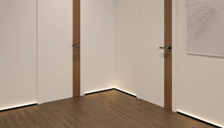 Микроплинтус Laconistiq /Световой/Light (под подсветку) Черный анодированный 25х16х5х2450мм, 7 зажимов в комплекте