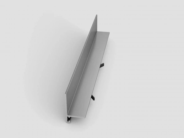 Микроплинтус LACONISTIQ /Микро-л/Micro-L угловой Серебристый анодированный (25,8х16,2х5х2450мм) 7 зажимов в комплекте