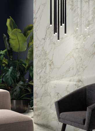 Ступени из керамогранита / Italon / Шарм Делюкс / Charme Deluxe / Арабескато Уайт мат / Arabescato White matt 33х80