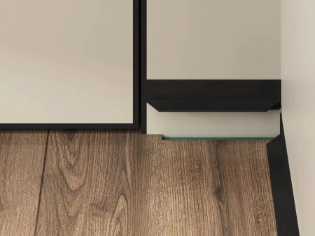 Микроплинтус LACONISTIQ L /МАКСИМАЛЬНЫЙ/MAX угловой Серебристый анод. (35,6х16,2х4,9х2450мм) 7 зажимов в компл.