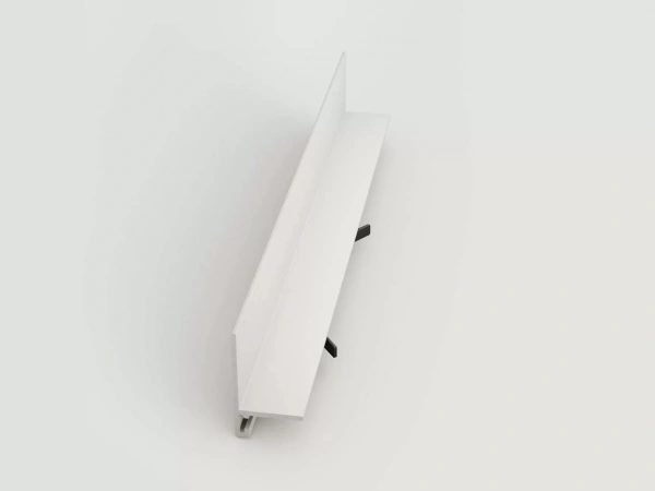 Микроплинтус LACONISTIQ /Микро-л/Micro-L угловой Белый муар RAL9016 (25,8х16,2х5х2450мм) 7 зажимов в комплекте