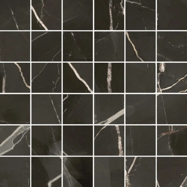 Керамогранит  / Италон / Italon / Stellaris / Стелларис / Мозаика Абсолют Блэк 30х30 / Absolut Black Mosaico 30х30