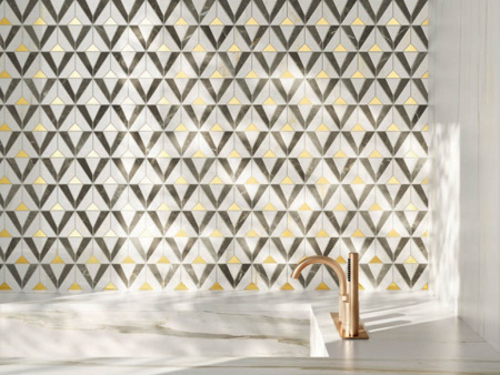 Керамогранит  / Италон / Italon / Stellaris / Стелларис / Мозаика Калакатта Голд 30х30 / Calacatta Gold Mosaico 30х30